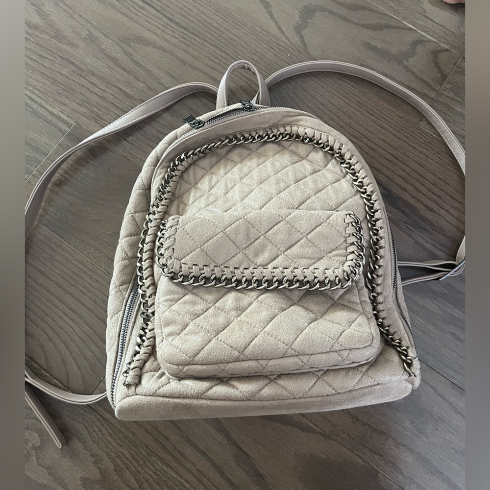 urban expressions nude backpack with chain detailing